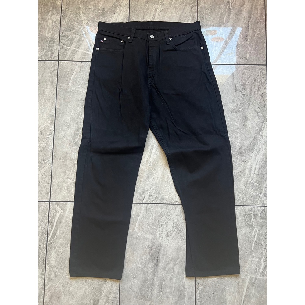 Polo Jeans Co Ralph Lauren Mens 36x30 Black Relaxed Fit Denim Jeans 3690YA12437